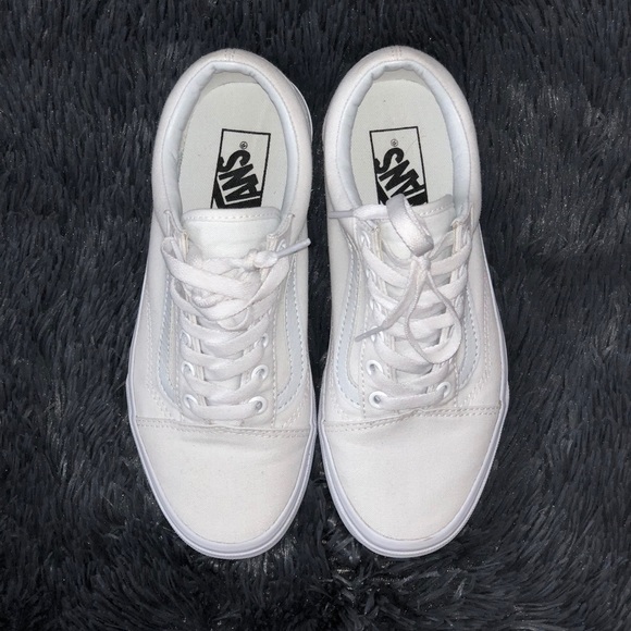 canvas old skool vans white